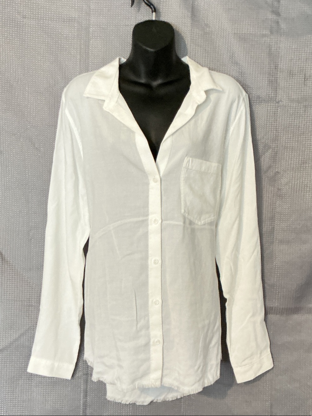 cloth & stone White Relaxed Long-Sleeve Button-Down Shirt